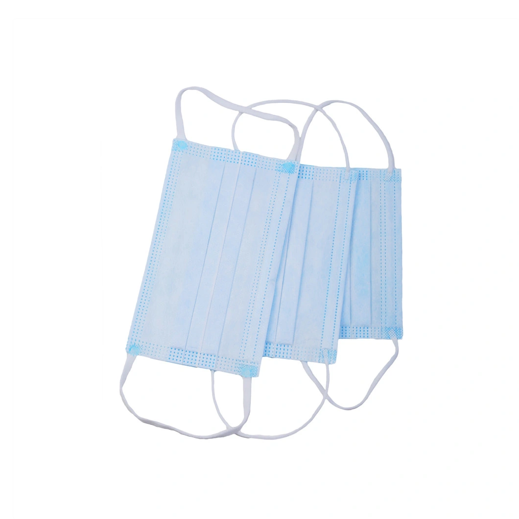 Disposable Mask Wholesale CE Standard Disposable Surgical Hospital Blue Face Mask 50PCS Per Box En 14683 Dust Earloop Face Masker Hospital Medical Use