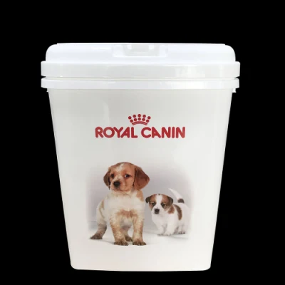 Logotipo a todo color que imprime el barril plástico del alimento para perros del almacenamiento 15kg